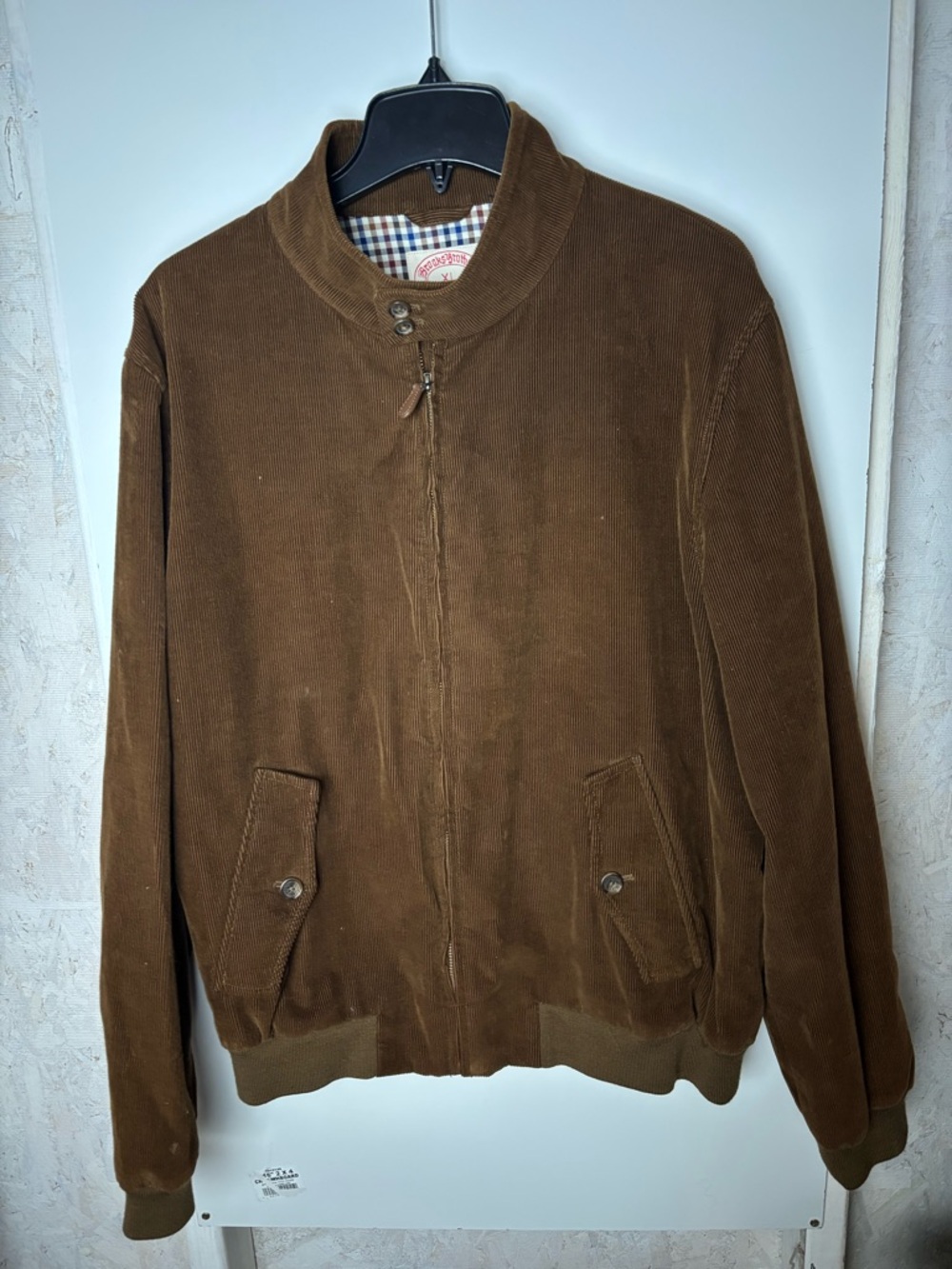 Brooks Brothers Brown Corduroy Bomber Jacket sz XL
